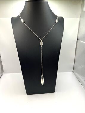 Brighton Bilbao Mist  Y-Drop Necklace Lariat Silver with Crystals Necklace